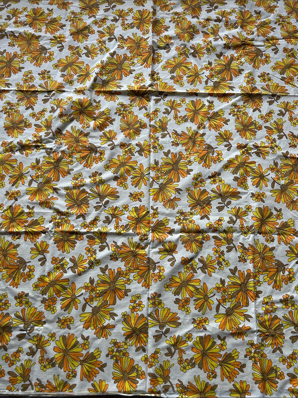 Floral Print fabric in Yellow and Orange by